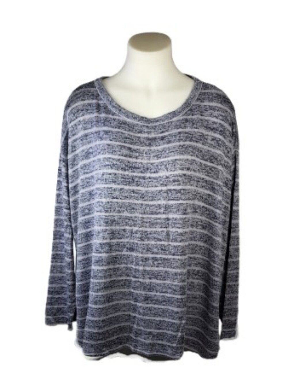 Cato Gray Striped Top Sz 18/20W - Picture 1 of 8